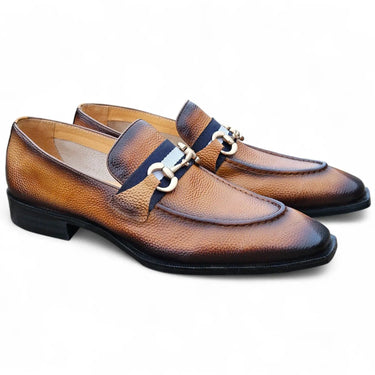 Carrucci Shoes Verona Brown Bit Loafers in Cognac
