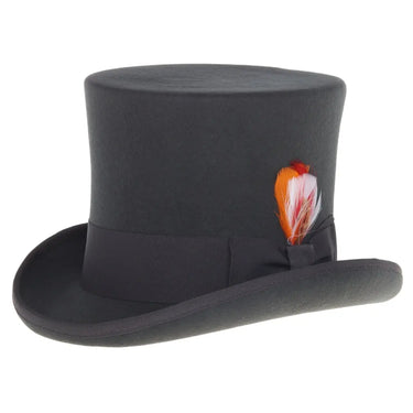 Ferrecci Premium Top Hat in Charcoal Wool Victorian Elegance in Charcoal