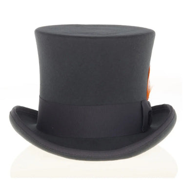 Ferrecci Premium Top Hat in Charcoal Wool Victorian Elegance in