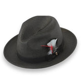 Ferrecci Tapa in Charcoal Crushable Straw Fedora
