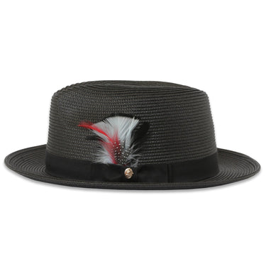 Ferrecci Tapa in Charcoal Crushable Straw Fedora