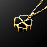 Clover Pendant - 14K Gold Onyx — view 3