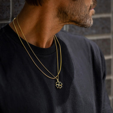 Clover Pendant - 14K Gold Onyx — view 6
