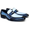 Carrucci Shoes Contrast Two Tone Penny Loafer in Black White