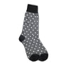 Vannucci Polka Dot Dress Socks Mercerized Cotton, Mid-Calf Length in Black / Silver #color_ Black / Silver
