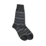 Vannucci Striped Cotton Dress Socks Mercerized Cotton, Mid-Calf Length in Black #color_ Black