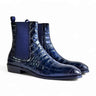 Crocodile Embossed Chelsea Boot in Navy #color_ Navy