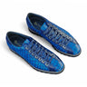 Crocodile Embossed Leather Sneaker in Blue #color_ Blue