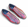 Crocodile Embossed Leather Sneaker in Burgundy #color_ Burgundy