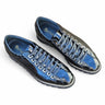 Crocodile Embossed Leather Sneaker in Black #color_ Black
