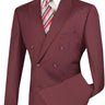 Vinci Burgundy Regular Fit Double Breasted Suit - F-DC900