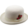 Ferrecci Wool Bowler Hat in Off and White