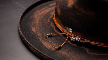 DapperFam Brownstone Distressed Wide Brim Wool Fedora