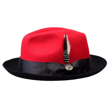 Bently Damien 2-Tone Wool Trilby in Red Black