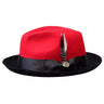 Bently Damien 2-Tone Wool Trilby in Red Black