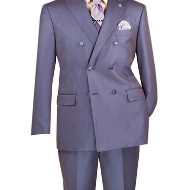 Vinci Dusty Purple Regular Fit Double Breasted Suit - DRK-5