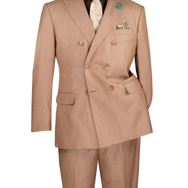 Vinci Mocha Regular Fit Double Breasted Suit - DRK-5