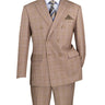 Vinci Tan Regular Fit Double Breasted Suit - F-DRW1