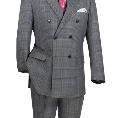Vinci Charcoal Regular Fit Double Breasted Suit - DRW-2