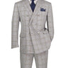Vinci Gray Regular Fit Double Breasted Suit - DRW-2