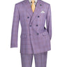 Vinci Light Purple Regular Fit Double Breasted Suit - DRW-2