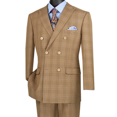 Vinci Mocha Regular Fit Double Breasted Suit - DRW-2