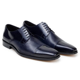 Belvedere Alexander in Navy Premium Italian Deerskin Leather Oxfords