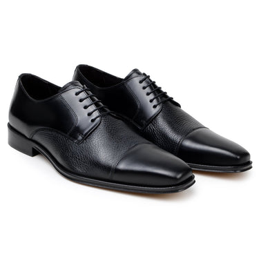 Belvedere Alexander in Black Premium Italian Deerskin Leather Oxfords