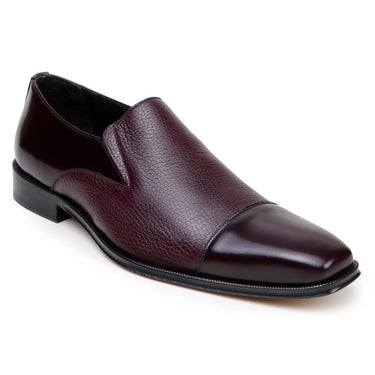 Belvedere Andreo in Burgundy Premium Italian Deerskin & Nappa Leather Slip-Ons