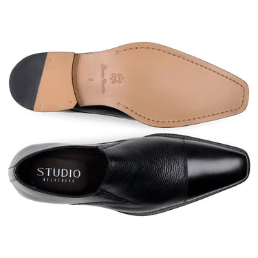 Belvedere Andreo in Black Deerskin Slip-on Dress Shoes