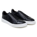 Belvedere Matteo in Black Pebbled Leather Low-Top Sneaker