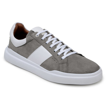 Belvedere Olivier in Pewter / White Men's Low-Top Suede Sneaker