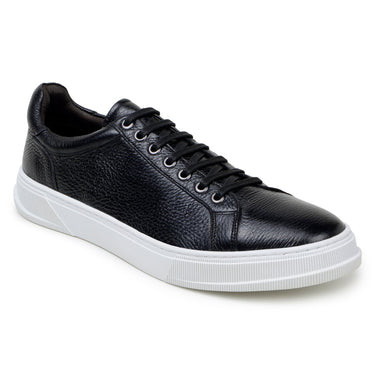 Belvedere Matteo in Black Pebbled Leather Low-Top Sneaker