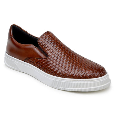 Belvedere Fernando in Antique Tan Men's Woven Leather Slip-On Sneaker