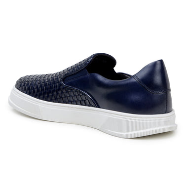 Belvedere Fernando in Navy Men's Woven Leather Slip-On Sneaker