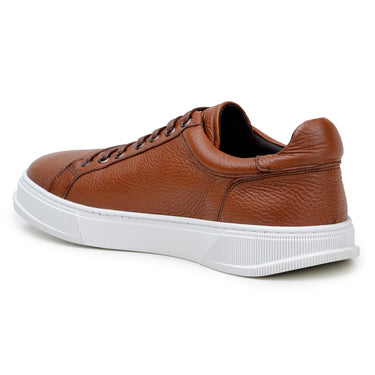 Belvedere Matteo in Antique Tan Pebbled Leather Low-Top Sneaker
