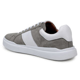 Belvedere Olivier in Pewter / White Men's Low-Top Suede Sneaker