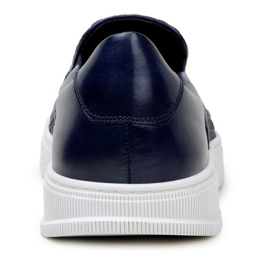 Belvedere Fernando in Navy Men's Woven Leather Slip-On Sneaker