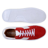 Belvedere Olivier in Red / White Men's Low-Top Suede Sneaker