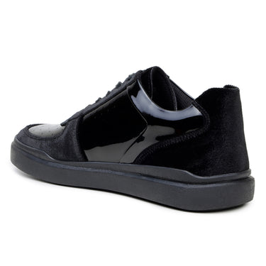 Belvedere Edmound in Black Men's Patent Leather and Suede Sneakers