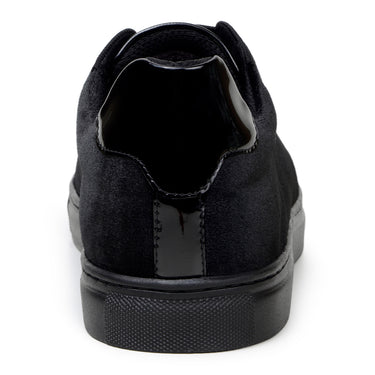 Belvedere Silvano in Black Men's Velvet and Patent Low-Top Sneaker