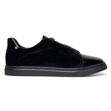 Belvedere Silvano in Black Men's Velvet and Patent Low-Top Sneaker in Black