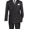 Vinci Black Regular Fit Double Breasted Suit - DSS-4