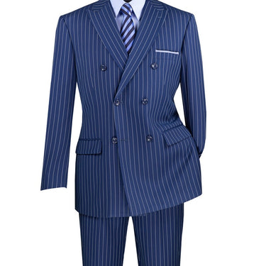 Vinci Blue Regular Fit Double Breasted Suit - F-DSS