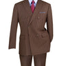 Vinci Brown Regular Fit Double Breasted Suit - F-DSS