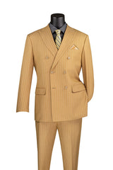 Vinci Double Breasted Regular Fit Suit in Camel - DSS-4