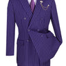 Vinci Purple Regular Fit Double Breasted Suit - DSS-4
