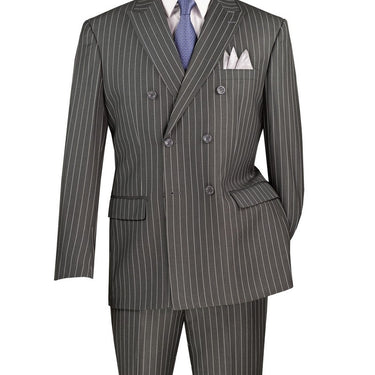 Vinci Charcoal Regular Fit Double Breasted Suit - F-DSS