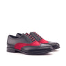 DapperFam Aeron in Black / Red Men's Italian Leather & Italian Suede Full Brogue in Black / Red
