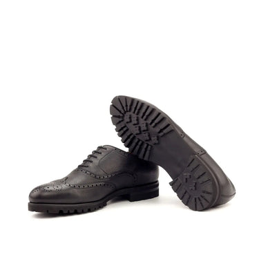 DapperFam Aeron in Black Men's Italian Full Grain Leather Full Brogue in #color_